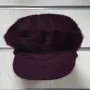 Нова зимна дамска пухена шапка baker boy в лилав цвят, снимка 1