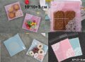 50 бр. прозрачни с дантела син розов фон опаковъчни пликчета торбички за сладки ръчна изработка