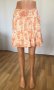 40 М / 42 Л? Kookai Дамска Лятна Пола Плаж Море на Цветя Оранжева Бежова Розова, снимка 10