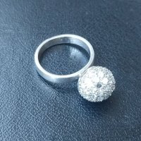 Масивен сребърен пръстен проба 925 Житен клас с вковани циркони - топка , снимка 5 - Пръстени - 26234695