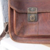 Стара кожена чанта, снимка 5 - Антикварни и старинни предмети - 43896014