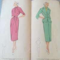 Албум с модели. 1952г. Robes elegantes. Ретро мода. Литография. Модели на дамски дрехи. Дизайнерски., снимка 3 - Антикварни и старинни предмети - 37525030