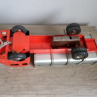 Голяма механична ламаринена играчка самосвал JOUSTRA 1958г, снимка 13 - Колекции - 36665641