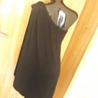 Черна рокля трико с едно рамо тип антични времена М, снимка 4 - Рокли - 33382303