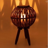 Декоративен фенер, плетен с поставка за чаена свещ,  Automat, снимка 2 - Декорация за дома - 33449173
