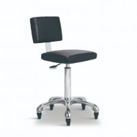 Козметичен/фризьорски стол - табуретка с облегалка Gordon B - черна/бяла 49/69 см, снимка 6 - Друго оборудване - 27114214