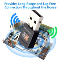 USB Wifi адаптер 600Mbps Dual Band 2.4G/5GHz, безжичен мрежов адаптер Mini WiFi Dongle, снимка 2 - Мрежови адаптери - 40257744