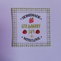 Етикети за домашно сладко Homemade with love Strawberry jam - 12 бр /к-кт , снимка 3 - Други - 40629059