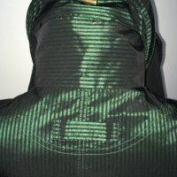 Френски нов бутиков шлифер тренч L Clara Couture зелен черно райе, снимка 6 - Шлифери - 27283202