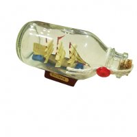 Кораб в бутилка Ahelos,  Стъклен, 12 см, снимка 2 - Морски сувенири - 37967018