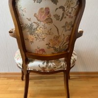 Двойка антикварни кресла Fleurs de Versaille в стил Луи XV, кабриолет (Cabriolet), снимка 5 - Антикварни и старинни предмети - 43356232