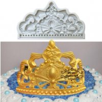 Гигант корона силиконов молд форма декорация и украса торта фондан шоколад, снимка 1 - Форми - 27655098