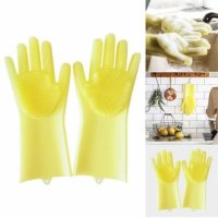 СИЛИКОНОВИ РЪКАВИЦИ ЗА ПОЧИСТВАНЕ MAGIC SILICONE DISHWASHING GLOVES, снимка 5 - Други - 38232827