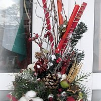 Коледна украса с натурални материали, снимка 1 - Коледни подаръци - 43227132