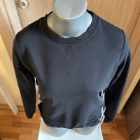 Дамска черна блуза с връзки, снимка 3 - Блузи с дълъг ръкав и пуловери - 43076179