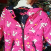Розово яке със зайчета, 1год,2,год, снимка 1 - Бебешки якета и елеци - 40650563