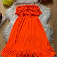 Памучна неонова рокля, снимка 1 - Рокли - 36687427