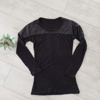 нова черна блузка, снимка 1 - Блузи с дълъг ръкав и пуловери - 43659644