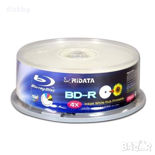 BD-R 25GB full face printable Ridata - празни дискове Блу Рей в Друга ...