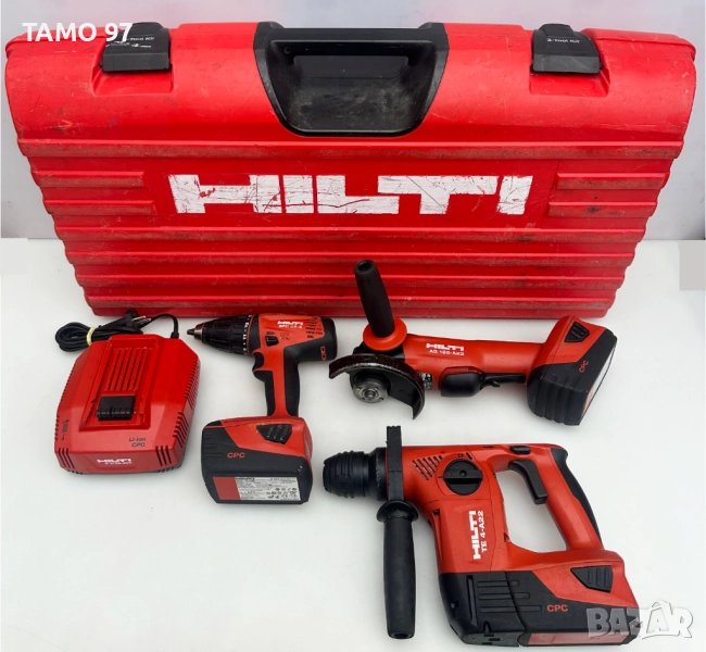 Hilti комплект - Акумулаторен сет от перфоратор, винтоверт и ъглошлайф, снимка 1