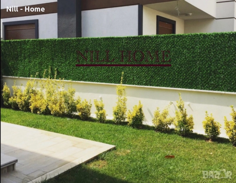 Поцинкована мрежа с декорация ( изкуствена трева ) 4 мм. Тел / 40 мм. Око, снимка 1