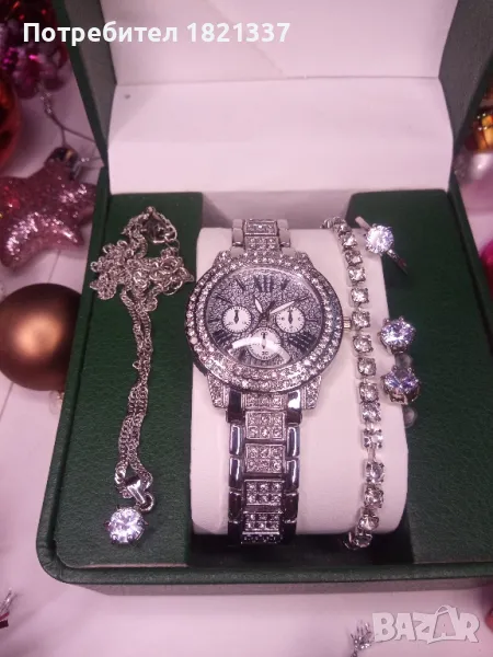 Дамски комплект часовник и бижута, снимка 1