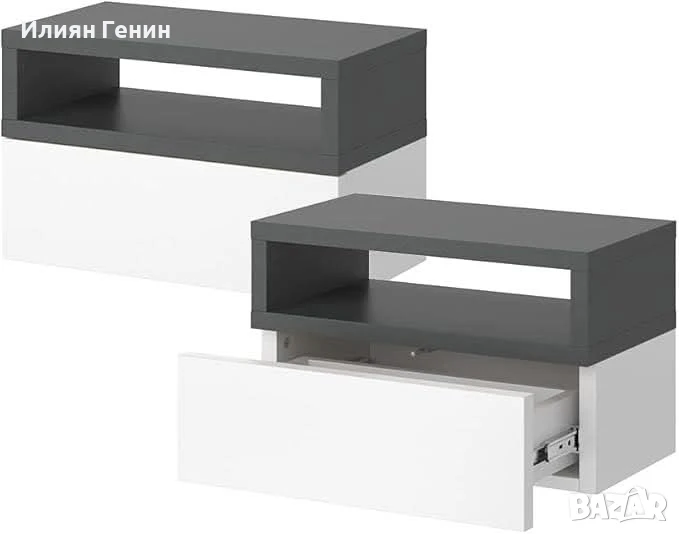 Нощно шкафче Vicco Urbano, антрацит/бяло, 45 x 28 см, снимка 1