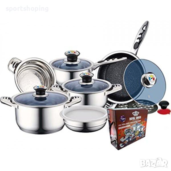 Комплект съдове за готвене 16бр. Royal Swiss, снимка 1