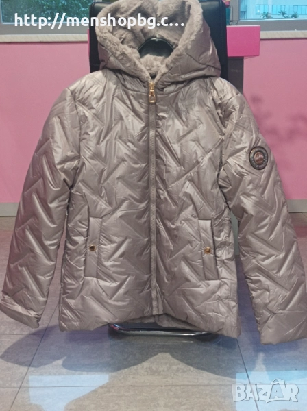 Дамско яке с топла подплата - бледо лилаво, снимка 1