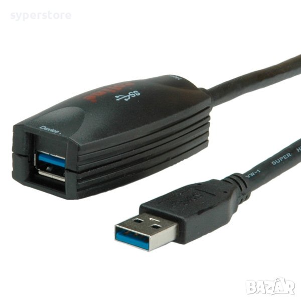 Кабел  USB3.0 A-A M/F+Repeater,5m,Roline 12.04.1096 SS301263 Мъжко-Женско, снимка 1