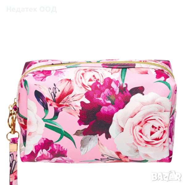 Органайзер с дръжка, розови цветя, 18x7.5x11см, снимка 1
