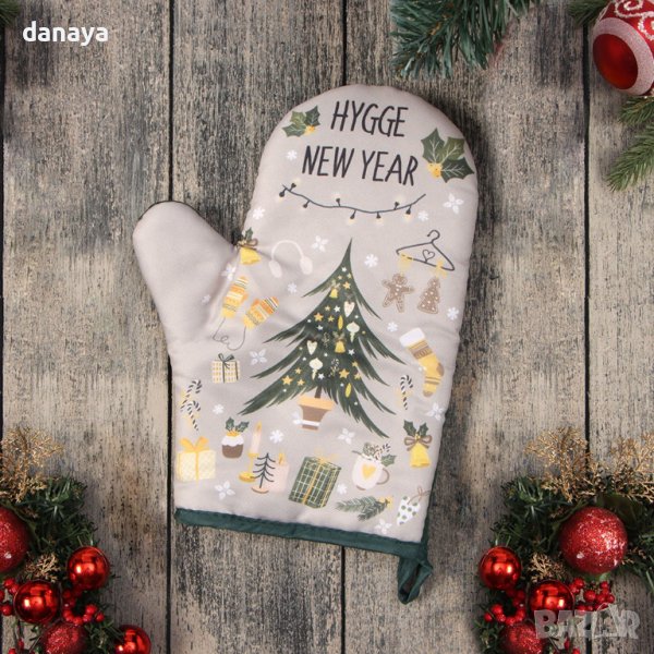 4272 Кухненска коледна ръкавица за горещо Hygge New Year, снимка 1