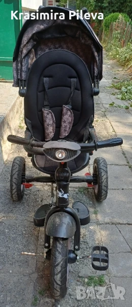 Детска триколка Byox-Jockey,с музикално табло,бежови звезди, снимка 1