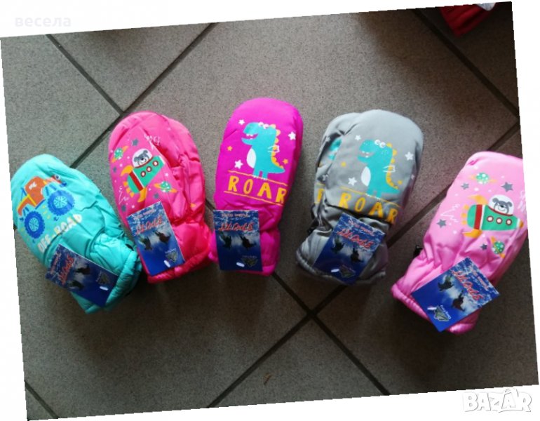 Детски ръкавици, непромокаеми, шушлякови, за деца от 2 до 5 години, снимка 1