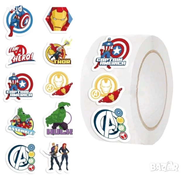 100 бр Avengers марвел Отмъстителите малки самозалепващи лепенки стикери ръчна изработка подарък, снимка 1