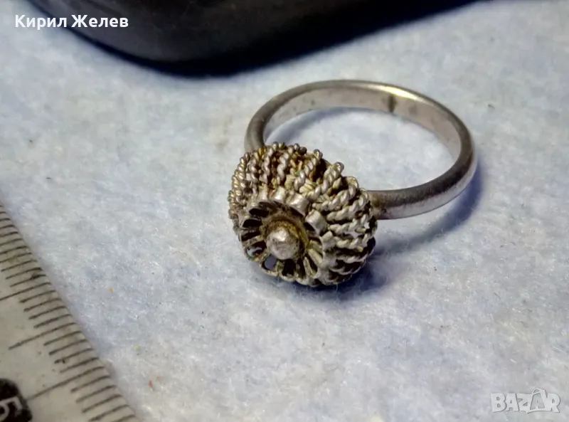 СТАРИНЕН ФИЛИГРАНЕН СРЕБЪРЕН ПРЪСТЕН СРЕБРО ВИСОКА ПРОБА РЪЧНА ИЗРАБОТКА 47960, снимка 1