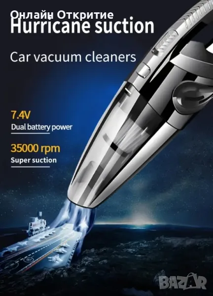 Безжична Ръчна Прахосмукачка BALASHOV – Мощна, Лека и Идеална за Кола и Дом , снимка 1