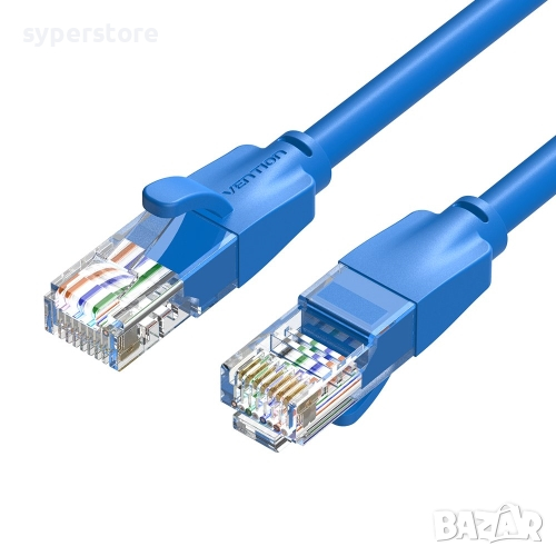 Кабел за Лан мрежа 1.5м Екраниран Vention IBELG LAN UTP CAT-6 Син в ...