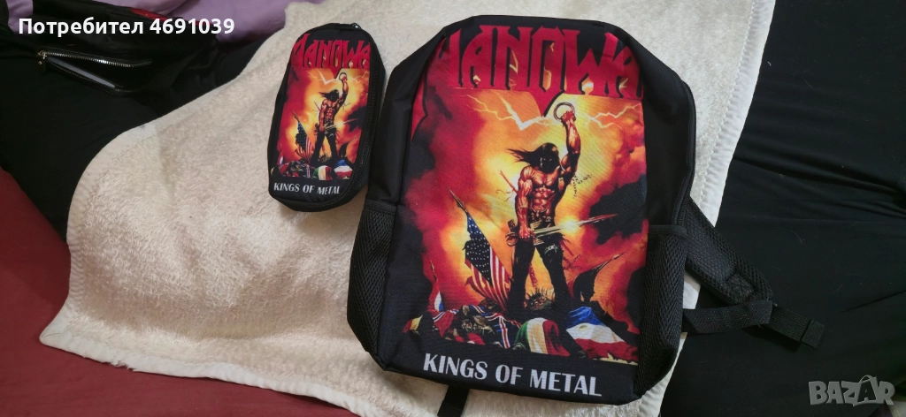 Раница и несесер с логото на групата MANOWAR, снимка 1