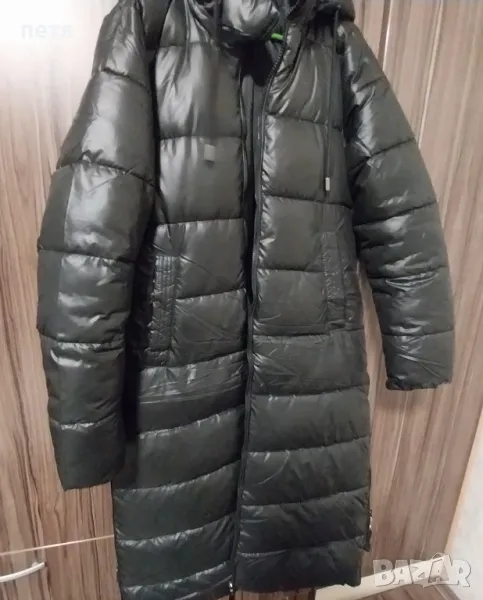 черно дълго яке с качулка , снимка 1