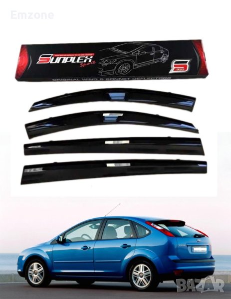 Ветробрани Външни Черни за Форд Ford Focus 2 II 2004 - 2010 Предни и Задни Комплект 4 броя, снимка 1