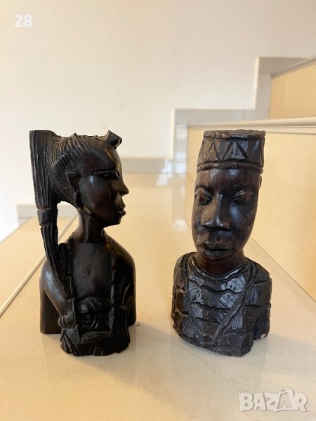 Комплект глави Африка бюст на Мъж и Жена, снимка 1
