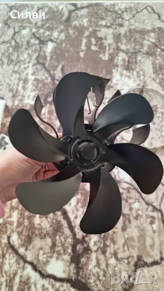 Голям Висококачествен вентилатор за камина печка 6 лопатков, автономен с термогенератор за кюнци, снимка 1