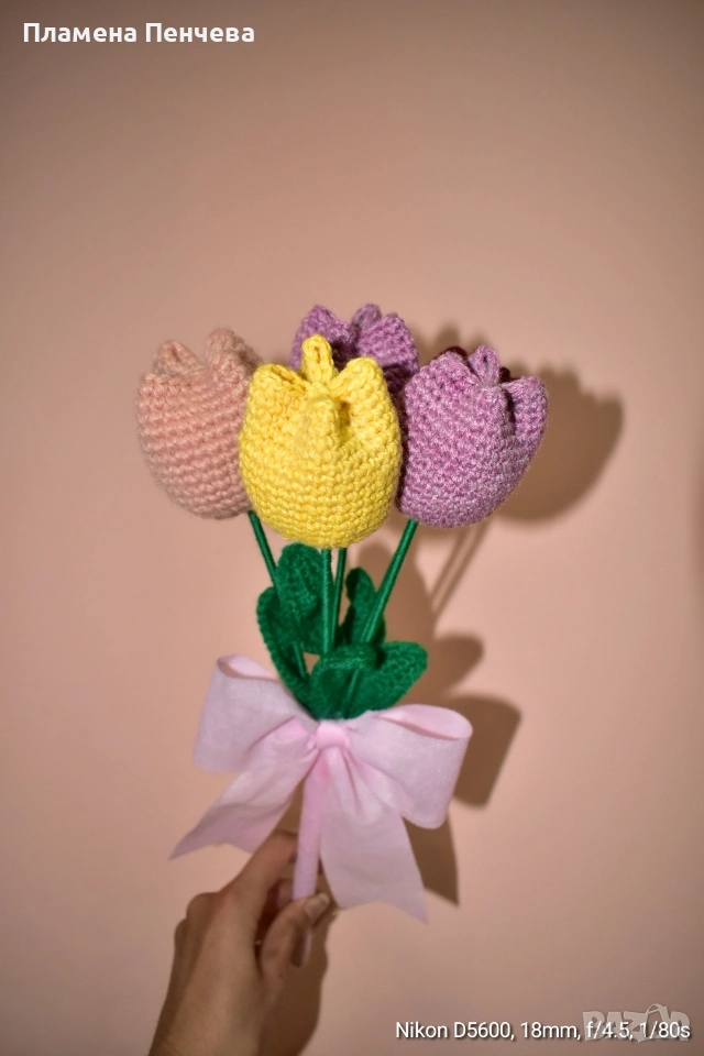 плетени лалета с пожелание , снимка 1