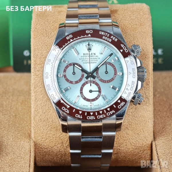 Rolex Daytona 126506 Platinum Ice Blue Diamond Baguette Dial часовник, снимка 1