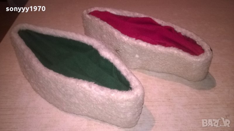 бг калпак-2бр-зелен и червен-27/28х7см-ретро от соца, снимка 1