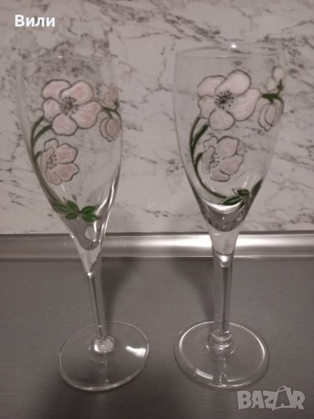 Две красиви, ритуални чаши с ръчна декорация , снимка 1