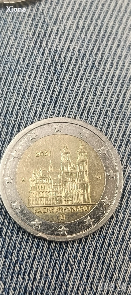 Рядка монета 2 евро Германия 2021 г., снимка 1