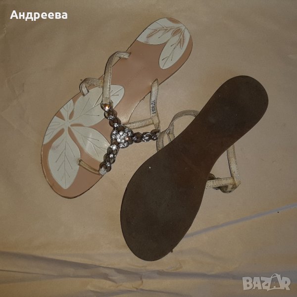 Обувки/Сандали/Чехли - бели, с камъчета, PaoloBotticelli, снимка 1