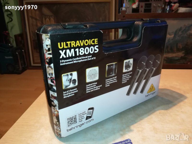 behringer profi mic x 3 с куфар и държачи 1801221627, снимка 1